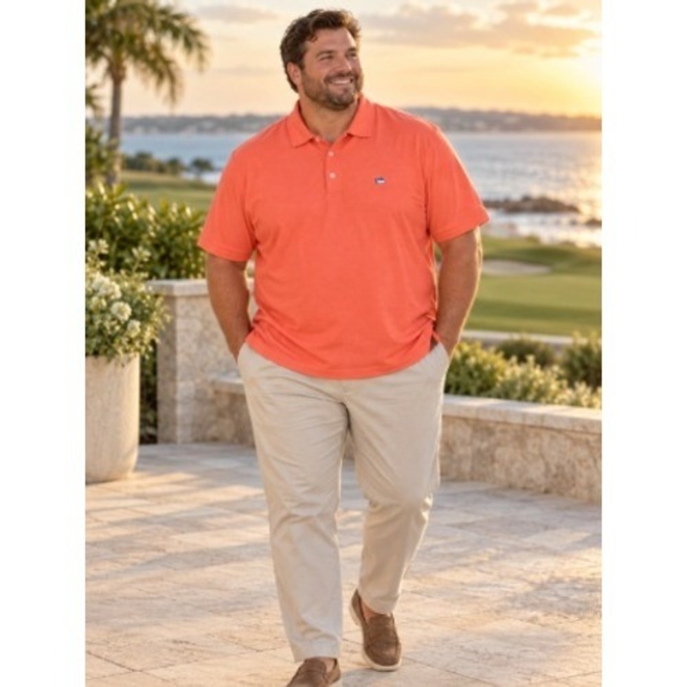Southern Tide Skipjack Men's XXL Orange Classic Fit Polo
